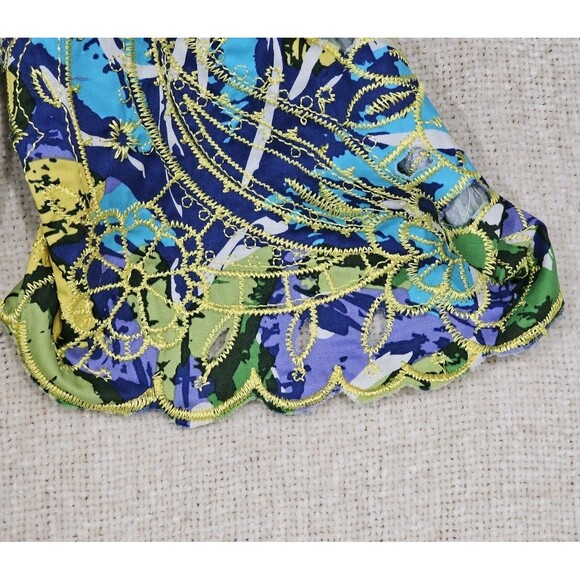 Trenz by Theresa Renz Blazer Womens 2XL Green Vibrant Floral Embroidered Jacket - Picture 6 of 8